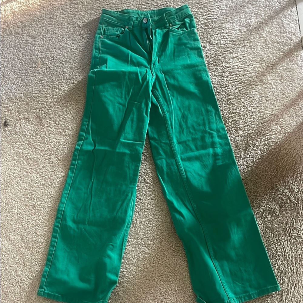 H&M Teal Wide-Leg Pants